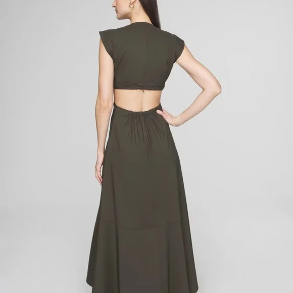 WHBM V-NECKLINE CUTOUT MIDI DRESS - Picture 2 of 4